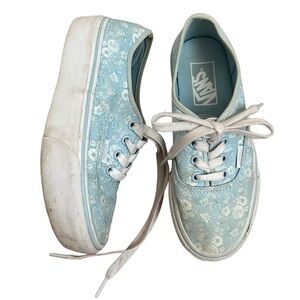 Vans blue floral platform sneakers